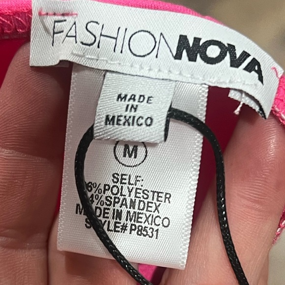 Fashion Nova Hot Pink Twist-Front Wide Leg Jumpsuit - Picture 4 of 5